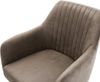 Esszimmerstuhl Greg-Flex Mikrofaser Taupe Vintage Kreuzgestell konisch Edelstahl Taschenfederkern Bild 5