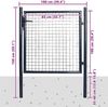 vidaXL Maschen-Gartentor verzinkter Stahl 100 x 100 cm Grau 143369 Bild 2