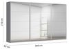 Rauch Möbel Kulmbach, Kleiderschrank mit Schwebetüren für Schlafzimmer, Kinderzimmer, Jugendzimmer, Garderobe, Flur, 3-türig, mit Spiegel, Zubehör Classic, Farbe Grau metallic, Schwarz, Breite 360 cm Bild 3