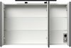 Spiegelschrank 100cm inkl. Design LED-Lampe und Glasböden schwarz : Schwarz Bild 2