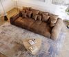 Delife 'Violetta' Big-Sofa, Mikrofaserstoff, 310 x 135 x 62 cm, Braun, ohne Hocker Bild 5