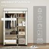 HOMCOM Stoffschrank Klappbarer Kleiderschrank Faltbare Garderobe in Vlies-Optik (Kleiderständer, 1-St, Faltschrank) Cremeweiß, 103 x 43 x 162,5 cm Bild 3