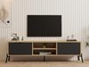 Hanah Home Industrial TV Stand, Sapphire Oak & Anthracite, 160 cm | 100% Melamine Coated Particle Board, 18 mm Thick | Iron Legs, Multiple Shelves, Stylish Storage Solution Bild 2