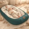 Babynestchen Neugeborene – Nestchen Baby aus Waffel Baumwolle & Baumwollstoff – Babynest für Babybett & Kinderbett – Baby Kokon Tragbar – OEKO-TEX – Zubehör für Babybett - ZOO und Flaschenfarbe Bild 2