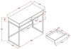Vente-unique - CEVANIA Büromöbel Holz, Platte BeigeWeiß - B 42 cm x H 75 cm x L 90 cm Bild 3