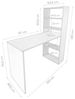 DUÉRMETE ONLINE Cambria, Schreibtisch mit Regal, Computertische, Farbe, praktisch und funktional, Holz, 122 x 53,2 x 140 cm Bild 3