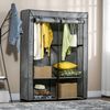 HOMCOM Stoffschrank Faltschrank mit Kleiderstangen, 4 Fächern (Faltbare Garderobe, 1-St, Kleiderschrank) Hellgrau, 118 x 49 x 170 cm Bild 2