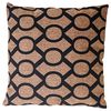 Deko-Kissen Kreise, Sofakissen Zierkissen mit Füllung, braun schwarz 45x45cm Bild 3