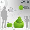 Loft 25 Sitzsack Spielerstuhl | Sitz Sitzsack für den Innenbereich des Wohnzimmers im Freien | Wasserbeständig | Ergonomisches Design zur Körperunterstützung (Kalk, Sitzsack Set) Bild 3