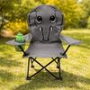 Mojawo Klappstuhl Kinder Anglersessel Dunkelgrau mit Getränkehalter und Tasche Elefant Bild 2