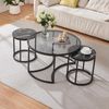 Couchtisch 2er Set Kokkola Rauchglas/Marmoroptik, schwarz [en. casa] Bild 3