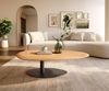 Couchtisch Edge Oval 140x75 cm Eiche Natur Runde Kante Vibany Metall Schwarz Bild 4