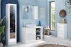 Robas Lund Basic Waschtisch-Unterschrank, Modern, Badezimmer, 110 x 90 x 47 cm, Weiß Hochglanz, Keramik, mit 2 Türen, Wandmontage Bild 2