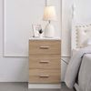 BAKAJI Nachttisch, Kommode mit 3 Schubladen, modernes Design aus MDF-Holz, Metall, Zweifarbig (Weiß und Beige), 3 Cassetti Bild 5