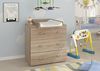 BIM Furniture Wickelkommode MIA 80 cm mit DREI Schubladen für Kinder, Babys Wickeltisch Sonoma Eiche Bild 5