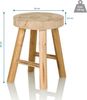 hjh LIVING Hocker aus massiven Holz RUSTIKO W Stabiler Holzhocker Sitzhocker im Skandi-Look, Blumenhocker aus Paulownia-Holz Bild 3