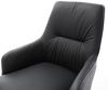 Drehstuhl Zelia-Flex mit Armlehnen Echt-Leder Schwarz Kreuzgestell breit Edelstahl 360° drehbar Wippfunktion Taschenfederkern Bild 5
