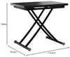 Menzzo Carrera Couchtisch, aufklappbar, Holz/Edelstahl, 57/100x100/114,2x39/76,3 cm Bild 2