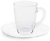 Excelsa Flore Espressotassen mit Untertasse, Glas, transparent, 6 Stück Bild 1