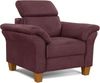 Cavadore Sessel Ammerland / Polstersessel im Landhausstil mit Federkern + verstellbarer Kopfstütze / 101 x 84 x 93 / Wildlederoptik, Rot Bild 4