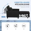 HOMCOM 3-in-1 Schlafsessel, Klappbett mit Bettfunktion, Lendenkissen, Klappbar Liegestuhl mit Verstellbarer Rückenlehne, Rollen, Seitentasche, für Wohnzimmer, Kord, Schwarz Bild 5