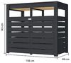 Karibu Mülltonnenbox Karibu Mülltonnenbox Doppeltüre Flachdach, 2er, 3er, 19 mm, Anthrazit Bild 3