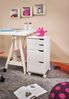 kamelshopping Rollcontainer mit 4 Schubladen & Rollen, Massivholz Kiefer weiß, 66 x 32 x 38 cm Bild 2