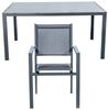 DRW Set aus Esstisch und 6 Stühlen aus schwarzem Aluminium-Textilen, 150 x 90 x 74 cm Bild 3