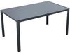 DRW Set aus Esstisch und 6 Stühlen aus schwarzem Aluminium-Textilen, 150 x 90 x 74 cm Bild 2