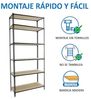 Simonrack Schwerlastregal, Lagerregal, 250 x 120 x 30 cm, Metallregal, Kellerregal, Biegestelle 200 kg, 6 Holzfachböden, Anthrazit/Holz - Maderclick Bild 5