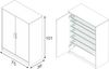Dmora - Mehrzweck-Kabinett Norwalk, Schuhschrank mit 2 Türen, Niedriger Schrank mit 6 Einlegeböden, Modernes niedriges Schuhregal, cm 75x36h101, Weiß Bild 2