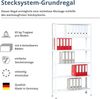 SCHULTE Regalwelt Steckregal mit 6 PowerMAX Fachböden, 65 kg Tragkraft, 200x100x30 cm (HxBxT), weiß Bild 3