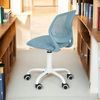 FurnitureR Blauer Schreibtischstuhl, modernes Design, robuster Kunststoff mit gepolstertem Komfortsitz, vielseitiger Gebrauch für Zuhause, Büro, platzsparend, mit Mobilitätsrollen, Geschenk für Kinder Bild 5