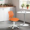 FurnitureR Esszimmer-Drehstühle, 1PC Küchenstuhl, gepolsterter Stuhl, Drehstuhl, bequemer Stuhl mit Rädern, Rückenlehne, armloser Stuhl für Esszimmer, Wohnzimmer,Orange Bild 4