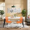FurnitureR Esszimmer-Drehstühle, 1PC Küchenstuhl, gepolsterter Stuhl, Drehstuhl, bequemer Stuhl mit Rädern, Rückenlehne, armloser Stuhl für Esszimmer, Wohnzimmer,Orange Bild 2