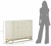 Dmora Anrichte Pajeu 120 x 40 x 85 cm Weiß 4 Schubladen 2 Türen, Sideboard Bild 2