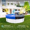 Arebos Pool-Abdeckplane rund, 2-in-1 Poolplane, Sommer&Winter Abdeckung, Ø 420-610 cm, Wasser- & wetterabweisend für ganzjährigen Einsatz Bild 2