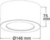 ISOLED LED Aufbauleuchte LUNA 12W, weiß, indirektes Licht, warmweiß Bild 2