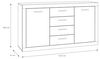 Forte TREBBIA Kommode mit 4 Schubladen und 2 Türen, Holzwerkstoff, Betonoptik Dunkelgrau/Weiß Glanz, B x H x T: 152,7 x 85,5 x 41 cm Bild 2