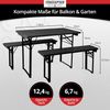 Stagecaptain Bierzeltgarnitur BBEU-110 Hirschgarten Bierzeltgarnitur für Balkon 110 cm - 2 x Set, (6-tlg) Bild 3
