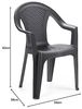 2 Stapelstuhl Gartenstuhl Kunststoff Wetterfest Rattan Optik Anthrazit Bild 2