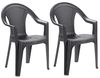 2 Stapelstuhl Gartenstuhl Kunststoff Wetterfest Rattan Optik Anthrazit Bild 3