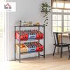 HOMCOM Getränkekistenregal für 6 Kisten, Freistehend Getränkeregal mit Verstellbar Regalhöhe, 3 Ebenen, Kistenregal mit Rutschschutz, 103 x 33 x 113,5 cm, Stahl, Schwarz Bild 2