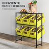 HOMCOM Getränkekistenregal für 6 Kisten, Freistehend Getränkeregal mit Verstellbar Regalhöhe, 3 Ebenen, Kistenregal mit Rutschschutz, 103 x 33 x 113,5 cm, Stahl, Schwarz Bild 4