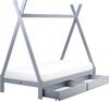 Kinderbett mit Schubladen Tipi Kiefernholz DEVAY 90 x 200 cm Grau Bild 4