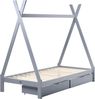 Kinderbett mit Schubladen Tipi Kiefernholz DEVAY 90 x 200 cm Grau Bild 5