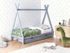 Kinderbett mit Schubladen Tipi Kiefernholz DEVAY 90 x 200 cm Grau Bild 2