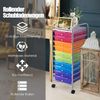 COSTWAY Rollwagen mit Schubladen Rollcontainer Badrollwagen Badtrolley Badregal Beistellwagen mit 10 stapelbaren Schubladen Metallgestell Bunt Bild 4