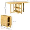 HOMCOM Klapptisch Küchentisch mit Ablagefächer und verstellbaren Füße (Kaffeetisch, 1-St, Esszimmertisch), Bambus Naturholz 149,5 x 80 x 73,5 cm Bild 3
