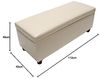Aufbewahrungs-Truhe Sitzbank Kriens, Leder + Kunstleder, 112x45x45cm FSC®-zertifiziert ~ creme Bild 3